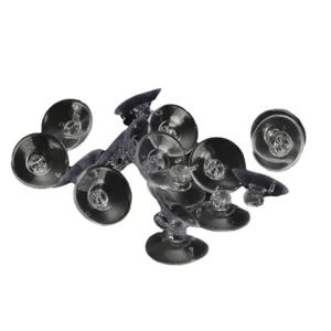 Clear plastic suction cups for wedding car decoration and heavy duty hanging hooks.