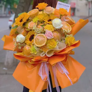 Dual Color Waterproof Floral Wrapping Paper Bouquet Packing Material DIY Flower Arranging Supplies For Wedding Party Gift