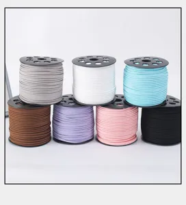 3mm faux suede cord rolls for floral bouquet wrapping and gift packaging decoration details.