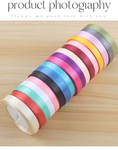 1cm colorful ribbon rolls for flower bouquets, floral arrangement, and gift wrapping.