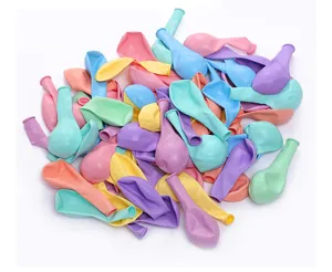 Colorful macaron latex balloons for wedding party decoration, thick uninflated balloon pack.