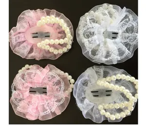 Boda perla muñeca flor encaje dama de honor corsage pulsera accesorios conjunto