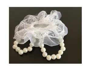 Flor de muñeca de encaje blanco perla boda dama de honor corsé elegante pulsera nupcial