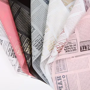 Europäisches Vintage Englisches Zeitungs Wasserdichtes Blumenverpackungspapier Strauß Verpackungsmaterial Für Geschenk Party