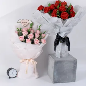 Waterproof vintage English newspaper bouquet wrapping paper, floral gift packing sheets.