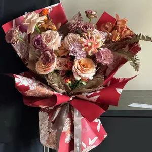 Waterproof Flower Wrapping Paper Vintage Butterfly Floral Bouquet Packing Supplies For Florist Gift Wrapping