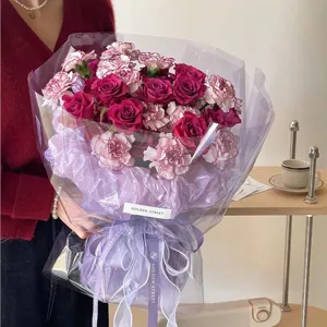 Transparent colored cellophane flower wrapping paper for gorgeous floral bouquets and gifts.