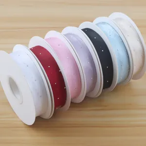 High-end 2.5CM rhinestone silk ribbon for floral gift wrapping DIY flower bouquet cake box decoration