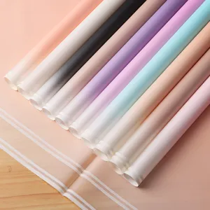 Papier d'emballage de fleurs mat imperméable dégradé double ligne rouleau de bouquet.