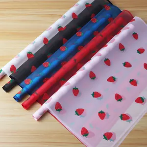 Waterproof Floral Wrapping Paper Strawberry Print Korean Plain Paper Bouquet DIY Gift Wrapping Material Sheet