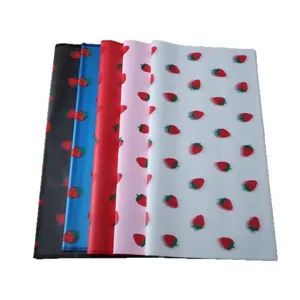 Waterproof strawberry floral wrapping paper for bouquet packaging DIY material set