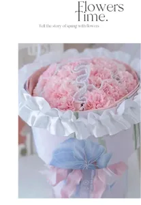 Handgemachte Blumenverpackung Schleife plissierte Spitze DIY Geschenk Dekoration Material Bouquet