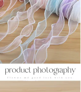4CM pearl fish-tail yarn ribbon DIY bouquet wrapping gift ribbon colorful aesthetic 1pc