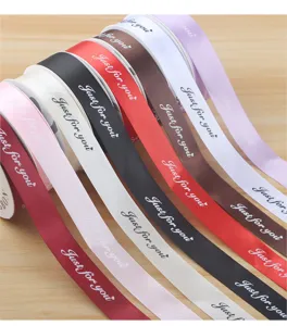 2.5cm colorful printed ribbon Just for you flower bouquet gift wrapping material florist supplies