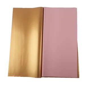 Waterdicht bloemeninpakpapier goud en roze BOPP plastic folie voor DIY boeket geschenk verpakking