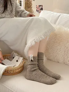 Gezellige wollen halverwege kuit sokken voor vrouwen herfst winter dikke warme sokken
