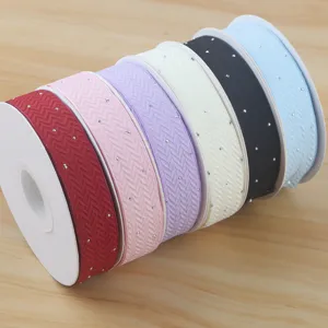 2.5cm diamond cotton ribbon rolls for flower bouquet gift wrapping and DIY crafts.