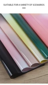 Buntes wasserdichtes OPP-Geschenkpapier mit Farbverlauf für Blumensträuße und DIY-Basteln.