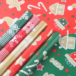 Christmas Flower Wrapping Paper Waterproof BOPP Plastic Floral Bouquet Wrapping Materials Festive Gift Packaging Supplies