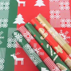 Christmas waterproof floral wrapping paper rolls for flower bouquet and gift packaging supply