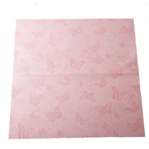 Papier d'emballage de fleurs imperméable rose BOPP plastique papillon vintage bouquet