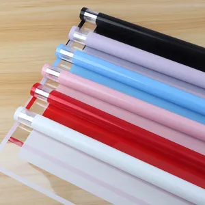 Waterproof floral wrapping paper roll with simple border design for bouquet flower packaging