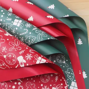 Weihnachten wasserdichtes Geschenkpapier fuer Blumenstrauss und DIY Verpackung Deko