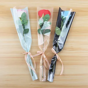Sachets d'emballage pour bouquet de roses macaron pochettes à fleurs unies pour fleuriste