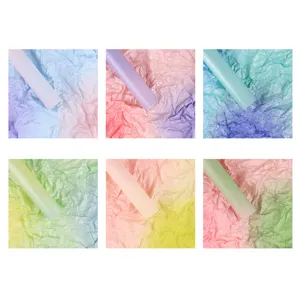 Gradient tissue paper for floral bouquet wrapping, 38g thickened hand-kneaded packaging.
