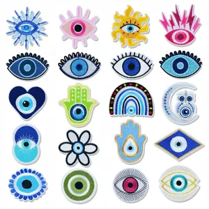 Evil Eye Embroidery Patch Iron On Sew On Embroidered Badge Applique For Clothing Jacket Hat Bag DIY Decoration