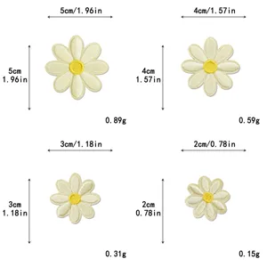 Macaron daisy embroidered cloth patches in 4 sizes, perfect for DIY clothing and hat decoration.