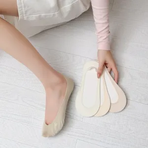 Women summer ice silk invisible boat socks shallow mouth anti-slip low cut hidden socks