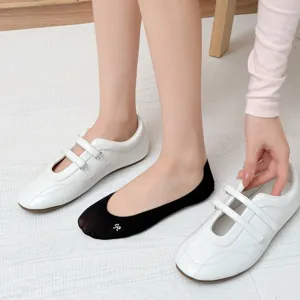 Women summer ultra-thin ice silk boat socks shallow mouth anti-slip invisible for women