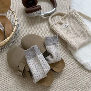 Chaussettes slouchy mi-mollet en fil moucheté mélange laine femme automne hiver confortables