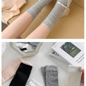 Women summer ultra-thin breathable cotton mid-tube socks fashion versatile slouch socks