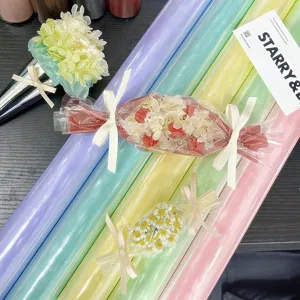 Wasserdichtes OPP Cellophan Blumen Geschenkpapier Glasur Textur Floristen Blumenstrauß Verpackung Basteln Geschenkpapier Rolle