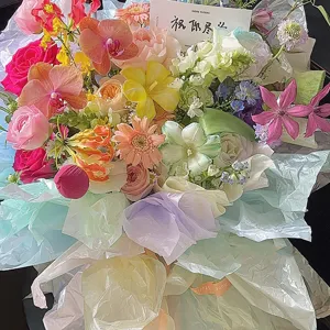 Glastextur Blumenverpackungspapier wasserdicht lichtdurchlässig Floristen Blumenstrauß Papier