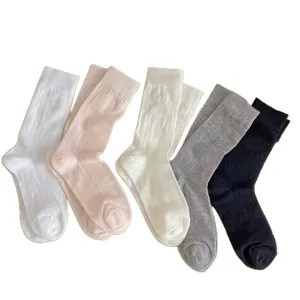 Summer thin breathable mid-tube cotton socks multi-color minimalist daily casual wear