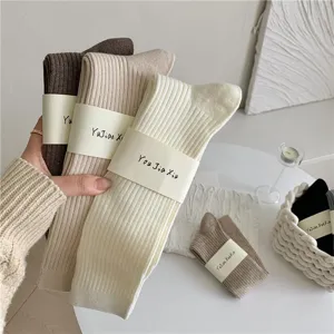 Calze a costine polpaccio tinta unita donna autunno inverno maglia cashmere ginocchio
