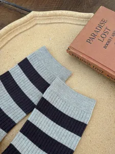 Chaussettes rayees en cachemire homme automne hiver decontractees tricot detail