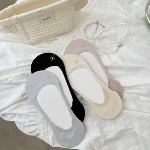 Women shallow mouth invisible boat socks thin breathable non-slip heel socks multipack set