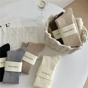 Calzini polpaccio cashmere donna autunno inverno costine tinta unita maglia ginocchio