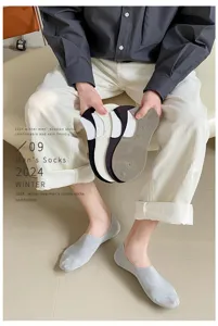 Chaussettes invisibles homme confortables respirantes coton bateau anti derapantes ete