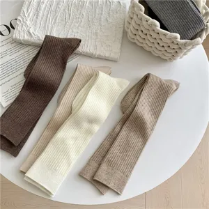 Donne vintage costine lana calze lunghe autunno inverno tinta unita accogliente maglieria
