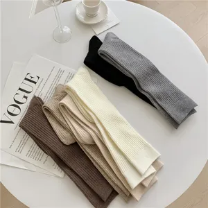Calze in lana a coste tinta unita retrò giapponesi vintage casual invernali calde da donna