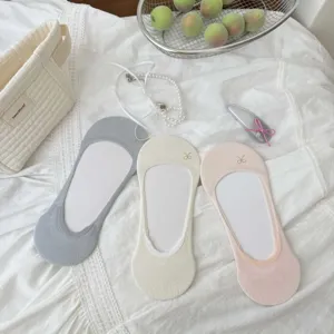 Shallow mouth invisible socks for women, thin breathable anti-slip design, detail view.