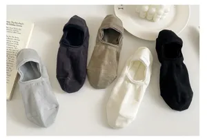 Chaussettes invisibles unies et respirantes pour hommes, coton peigné, antidérapantes de printemps.