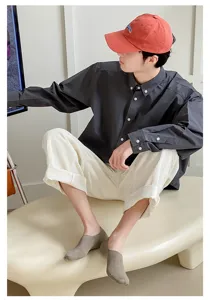 Chaussettes invisibles homme en coton respirant et confortable, idéales pour le printemps et été.