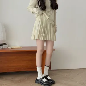 Korean style cute bow embroidered crew socks outfit detail shot, comfortable daily wear.