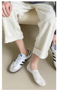 Chaussettes invisibles respirantes pour homme couleur unie coton peigné été basses